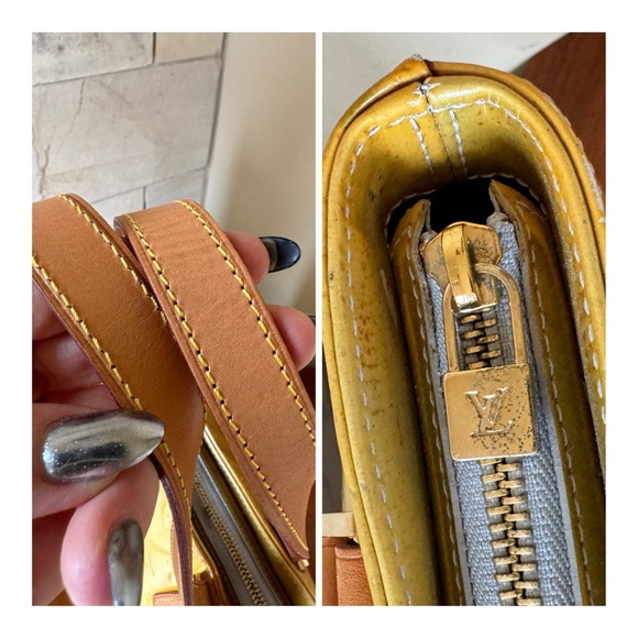 🧡FANCY🧡Louis Vuitton Houston Yellow Patent Vernis Leather Handbag - Picture 9 of 15